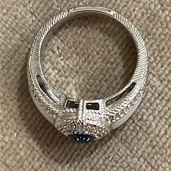 Judith Ripka Blue Topaz & Mother-of-Pearl Pineapple-Cut Ring Size NWOT - Picture 5 of 12